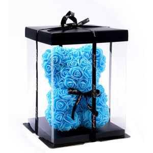 Rose Bear Blue | Foam Teddy Bear 25 CM